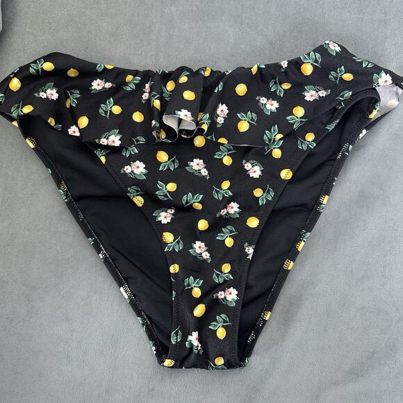 Victoria’s Secret Swim Bikini Bottom Size Medium Size Medium Lemons Ruffle Sexy - Picture 5 of 7